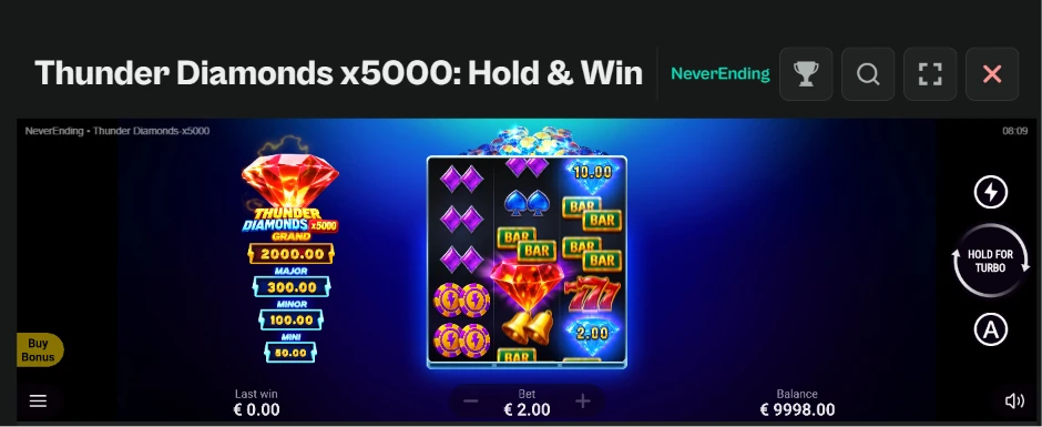 Thunder Diamonds-spilleautomat i nettcasino